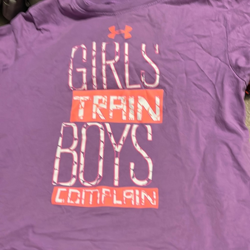 Girls train boys complain under armour t-shirt